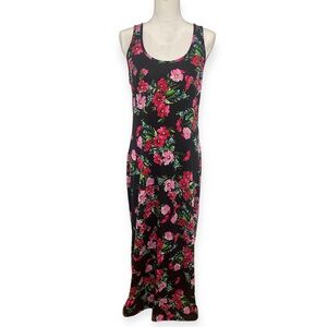 Boutique Black Tropical Floral Maxi Dress NWOT